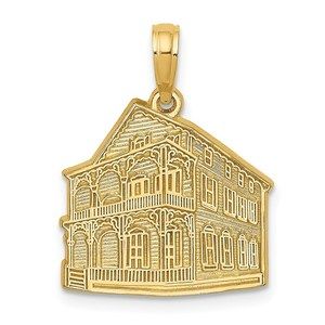 14k Yellow Gold Small Travel The PINK HOUSE - CAPE MAY, NJ Charm